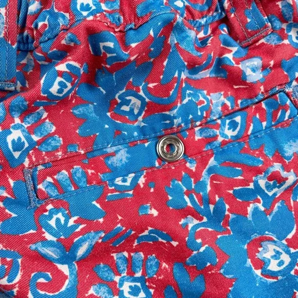 Chubbies Shorts Mens Medium Red Blue Golf Floral 7" Elastic Casual Fun Made USA - Picture 4 of 11